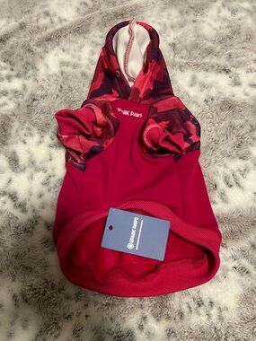 NWT Spark Paws Pink/Red Camouflage Dog Hoodie-Medium